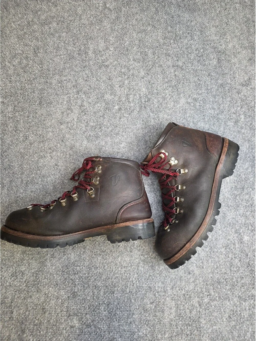 Vintage Vasque Sundowner Hiking Boots Men's 11.5 M Brown Leather Made in Italy